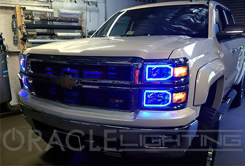 Chevrolet Silverado Headlight Halo Kit - ORACLE Lighting - Non-Projector Style - Blue - `14-`15